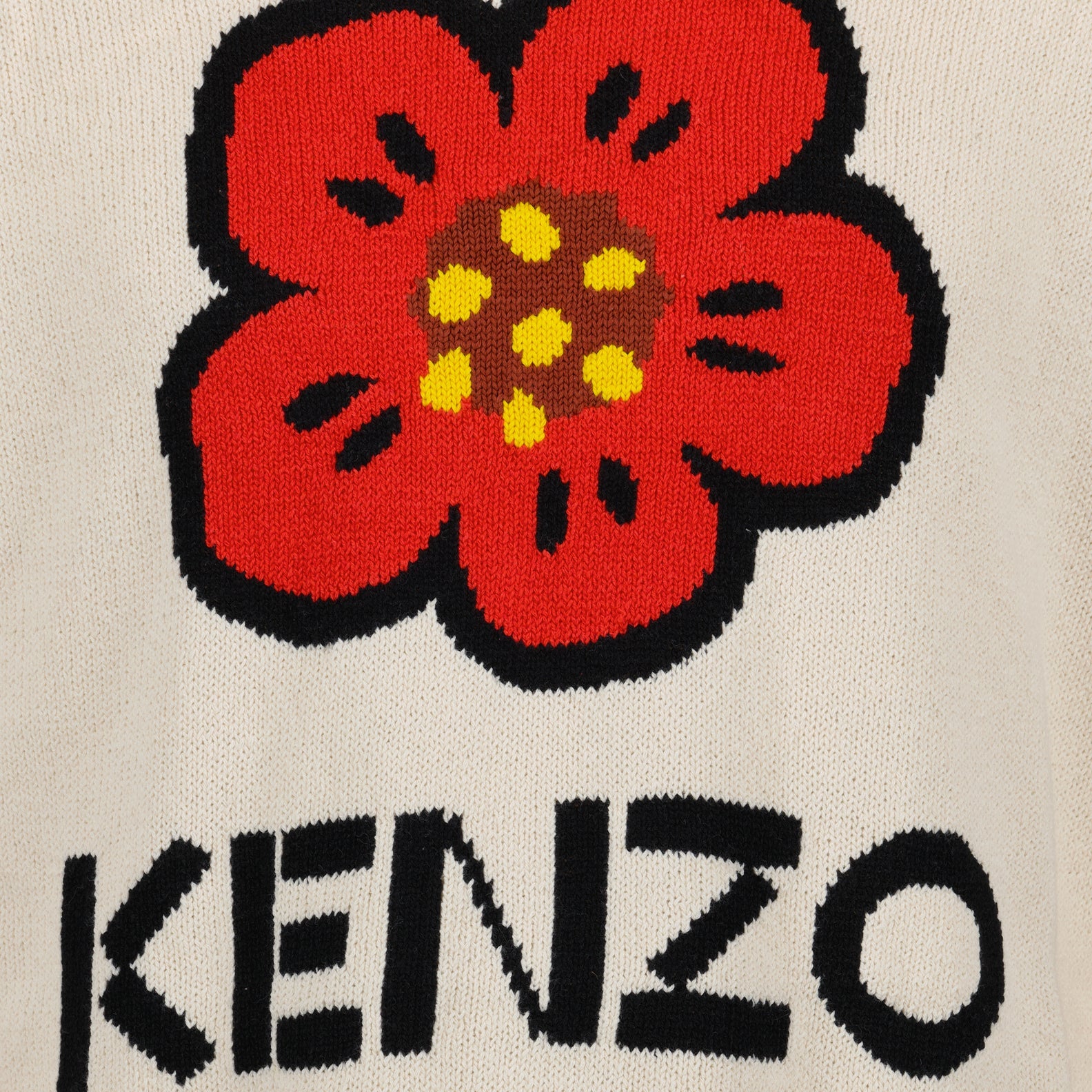 Kenzo Boke Flower, luxury pullover, white pullover, Kenzo knitwear, designer pullover