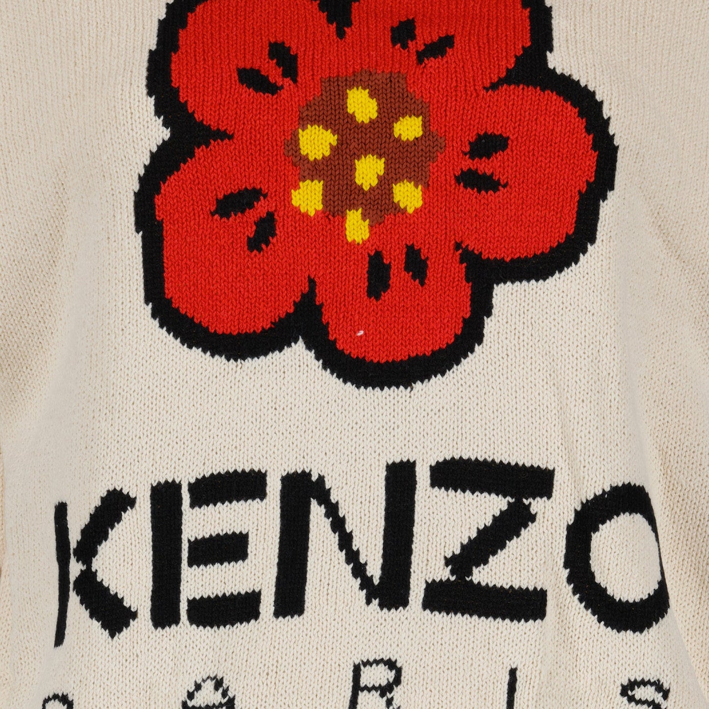 luxury sweater, Kenzo knitwear, floral sweater, white knit sweater, designer fashion