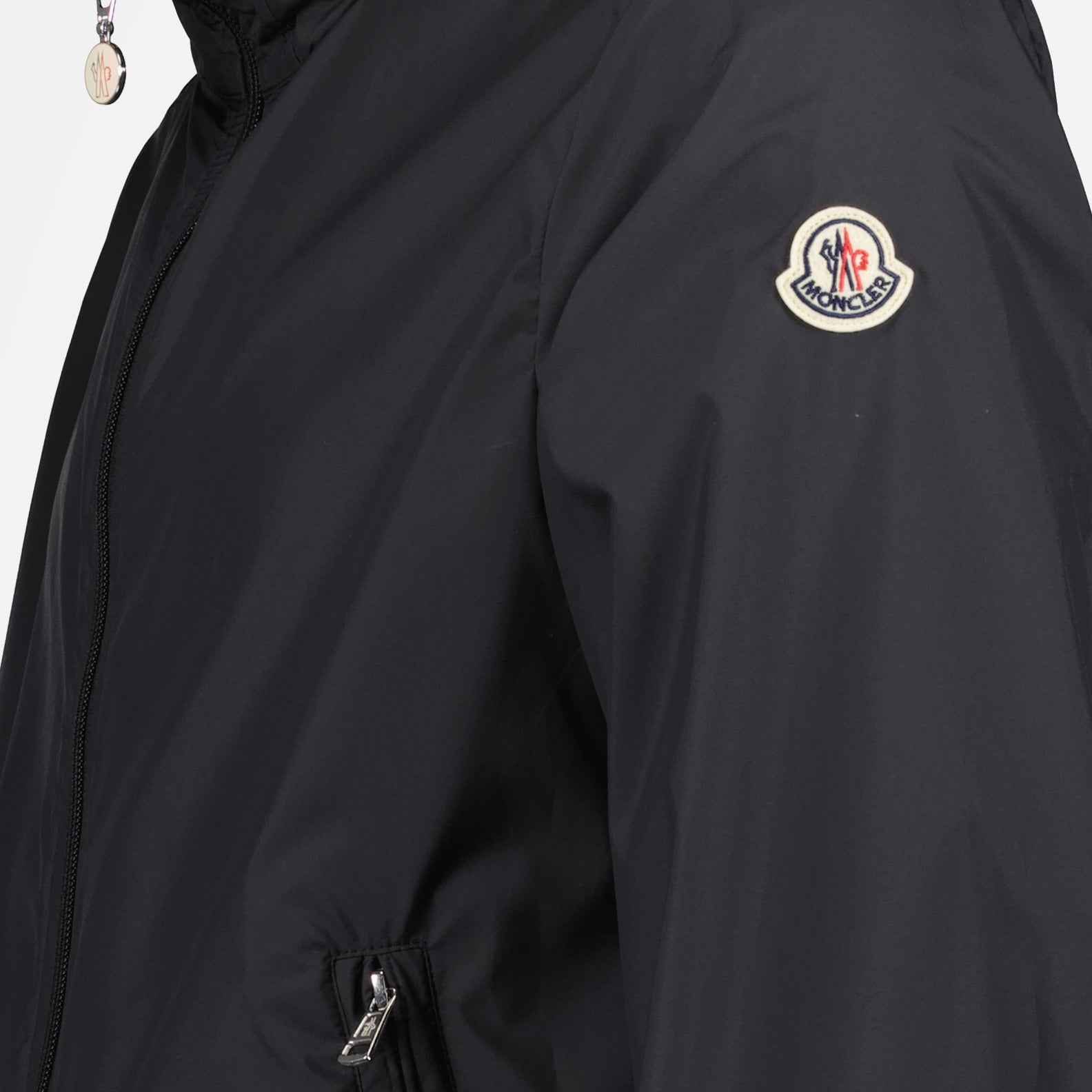 Moncler, Farlak windbreaker, men's luxury windbreaker, black Moncler jacket, premium men's outerwear