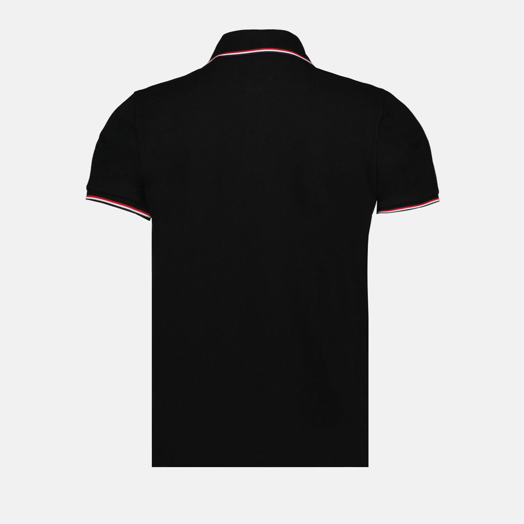 black polo, Moncler polo, cotton pique polo, men's essentials, elegant casual wear