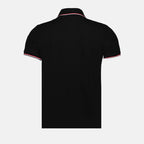 black polo, Moncler polo, cotton pique polo, men's essentials, elegant casual wear