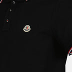 black polo, Moncler polo, cotton pique polo, men's essentials, elegant casual wear