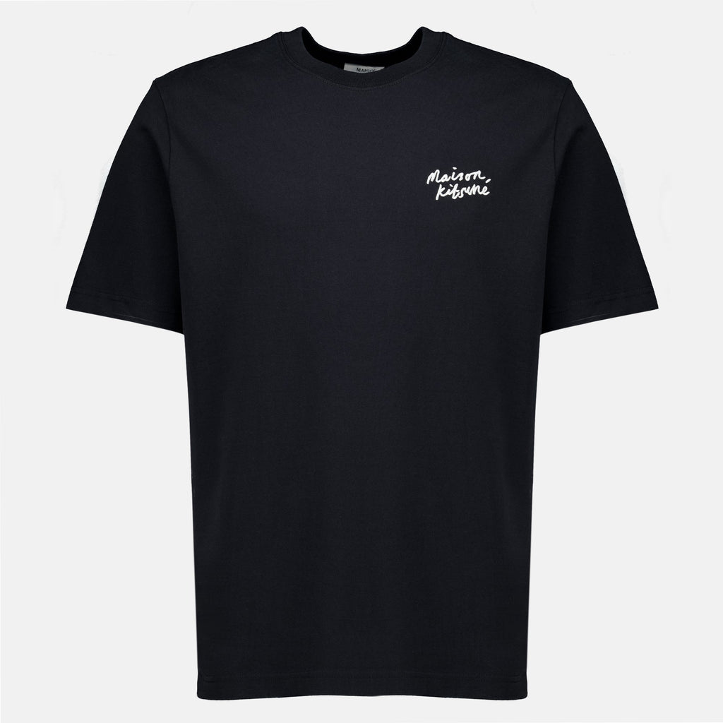 Black Embroidered T-Shirt - Maison Kitsuné