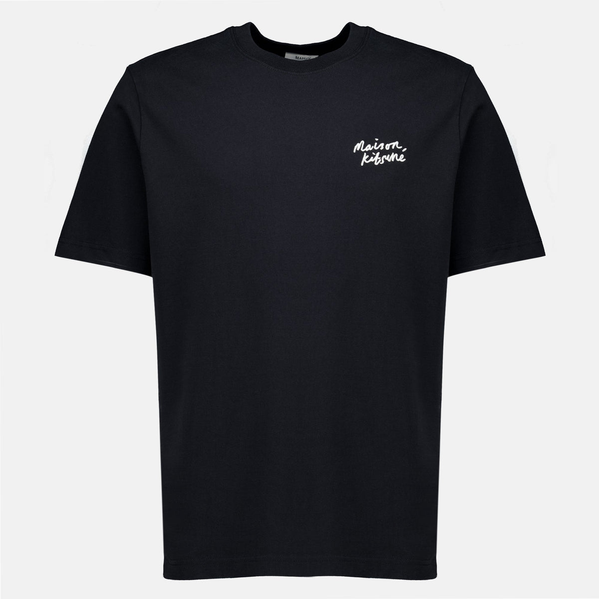 Black Embroidered T-Shirt - Maison Kitsuné