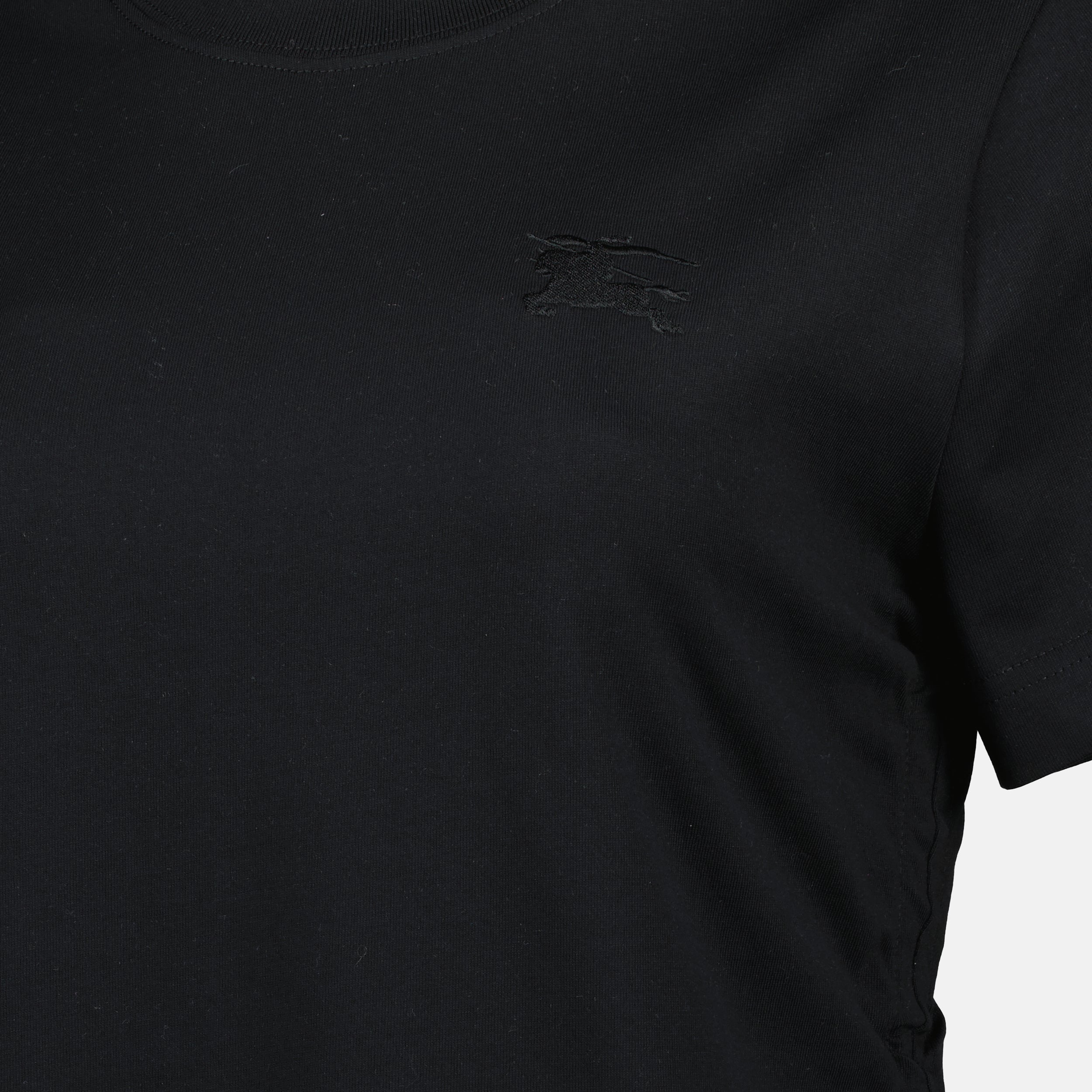 Burberry T-shirt, black cotton T-shirt, embroidered logo shirt, Festival T-shirt, casual wear