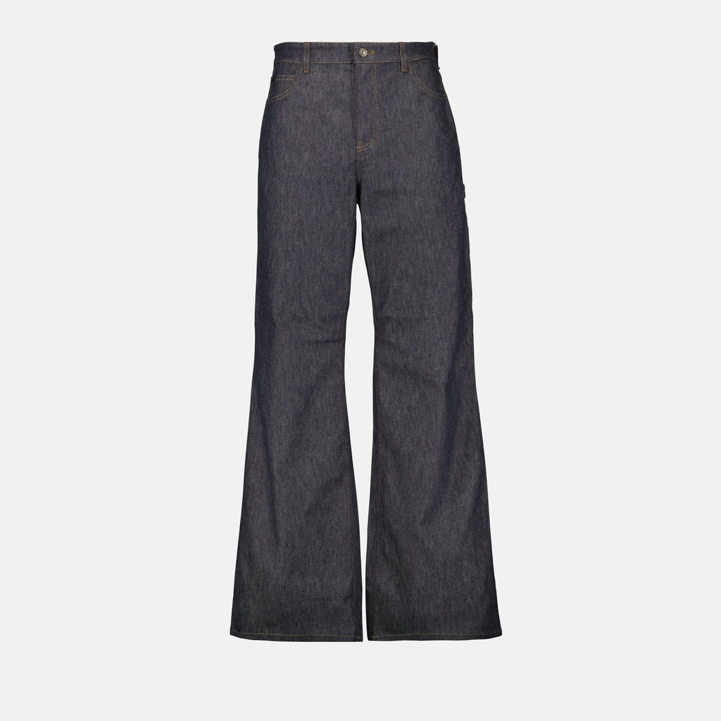 Hammer denim pants, Courrèges, grey-blue denim, baggy fit, five-pocket pants
