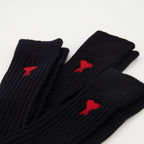 AMI de Coeur socks, black socks, cotton socks, unisex socks, stylish socks