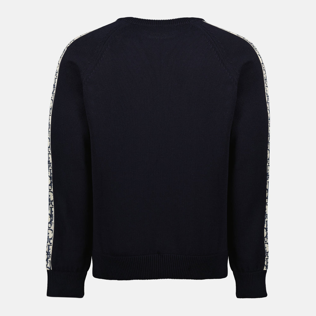 Immagine del maglione Dior Oblique blu navy di Dior per uomini - Stagione Primavera-Estate 2026 - Vista posteriore