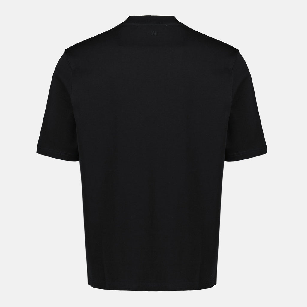 Image of Black Cotton T-Shirt by Ami PARIS for Unisex - Season Spring-Summer 2026 - Product detail view 1