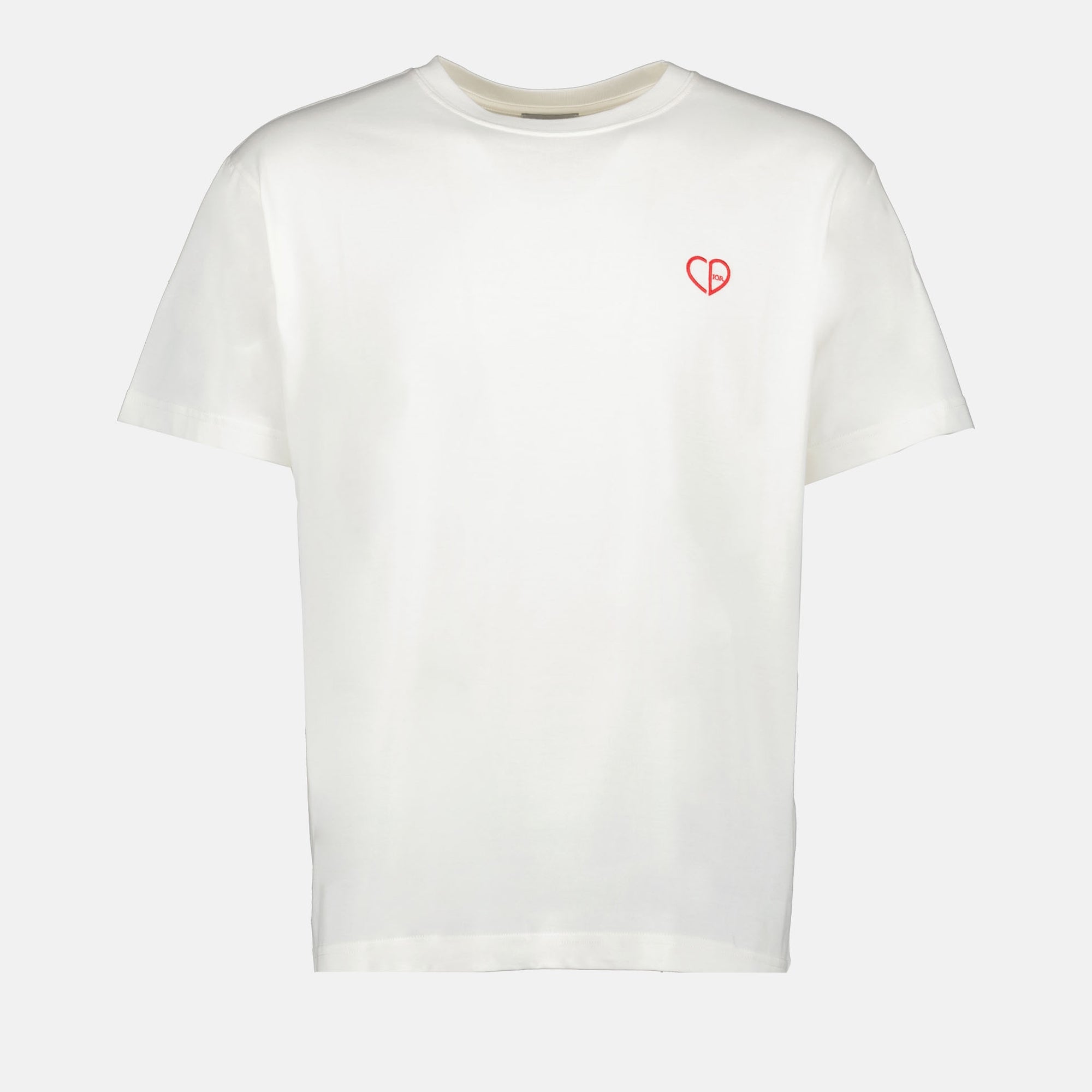 CD Heart T-Shirt, Dior T-Shirt, Designer T-Shirt, White Cotton T-Shirt, Luxury Menswear