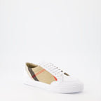 Burberry sneakers, luxury women's footwear, checkered sneakers, high-end fashion, designer sneakers
