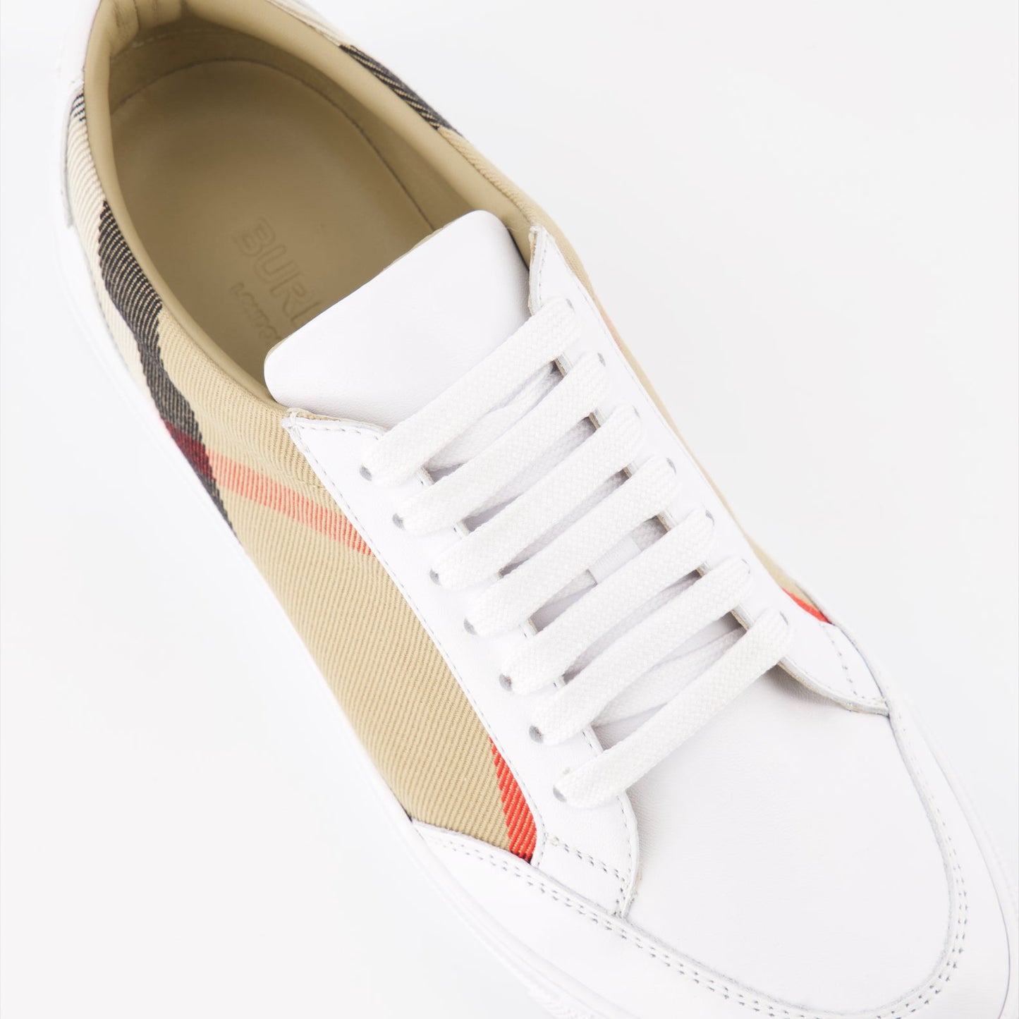 Burberry sneakers, luxury women's footwear, checkered sneakers, high-end fashion, designer sneakers