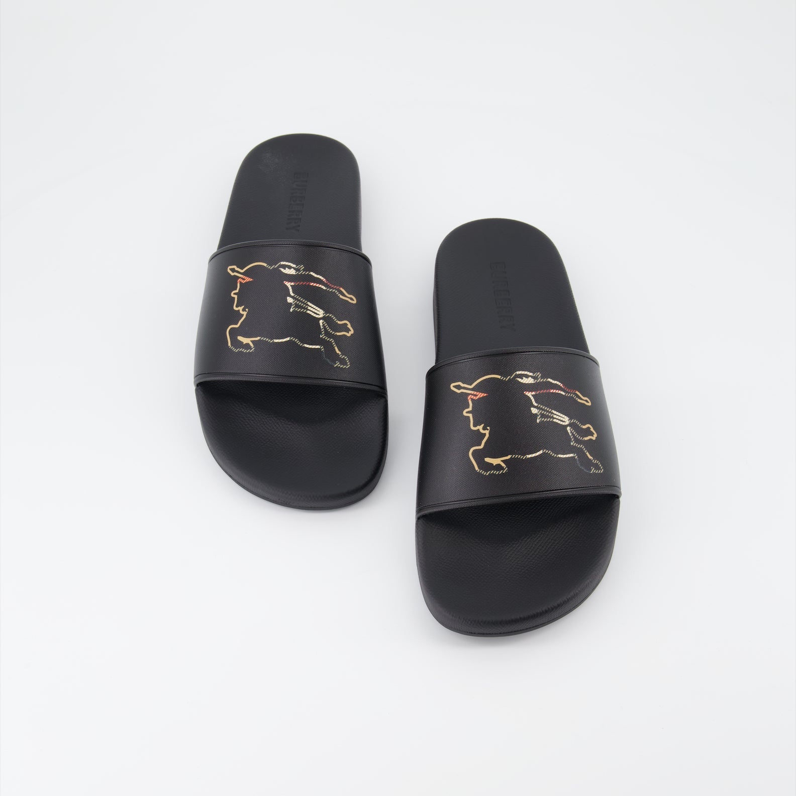 Burberry slides, men's luxury footwear, plaid slides, Burberry plaid, high-end sandals