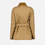 Burberry, women's quilted jacket, beige nylon jacket, luxury outerwear, premium fashion