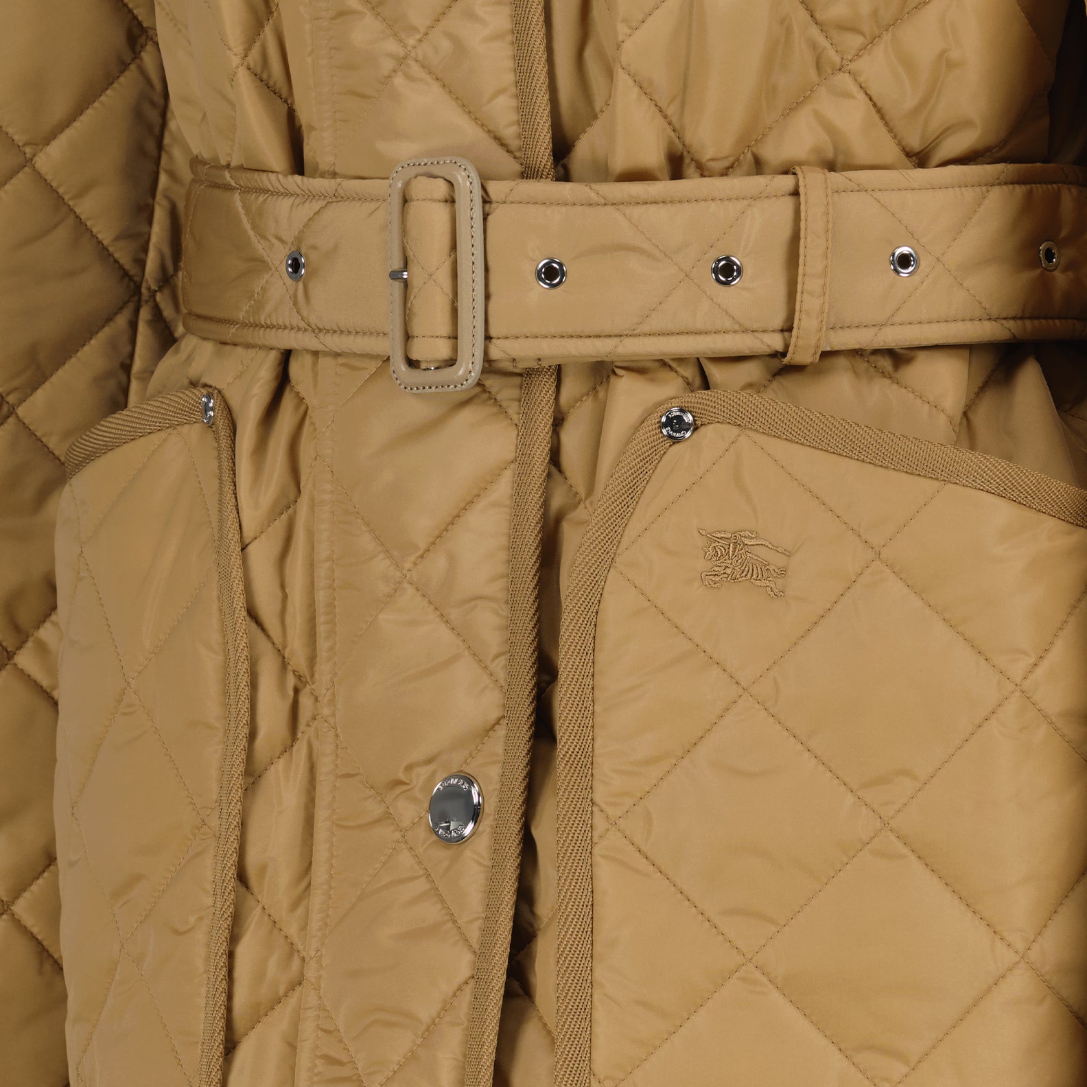 Burberry, women's quilted jacket, beige nylon jacket, luxury outerwear, premium fashion