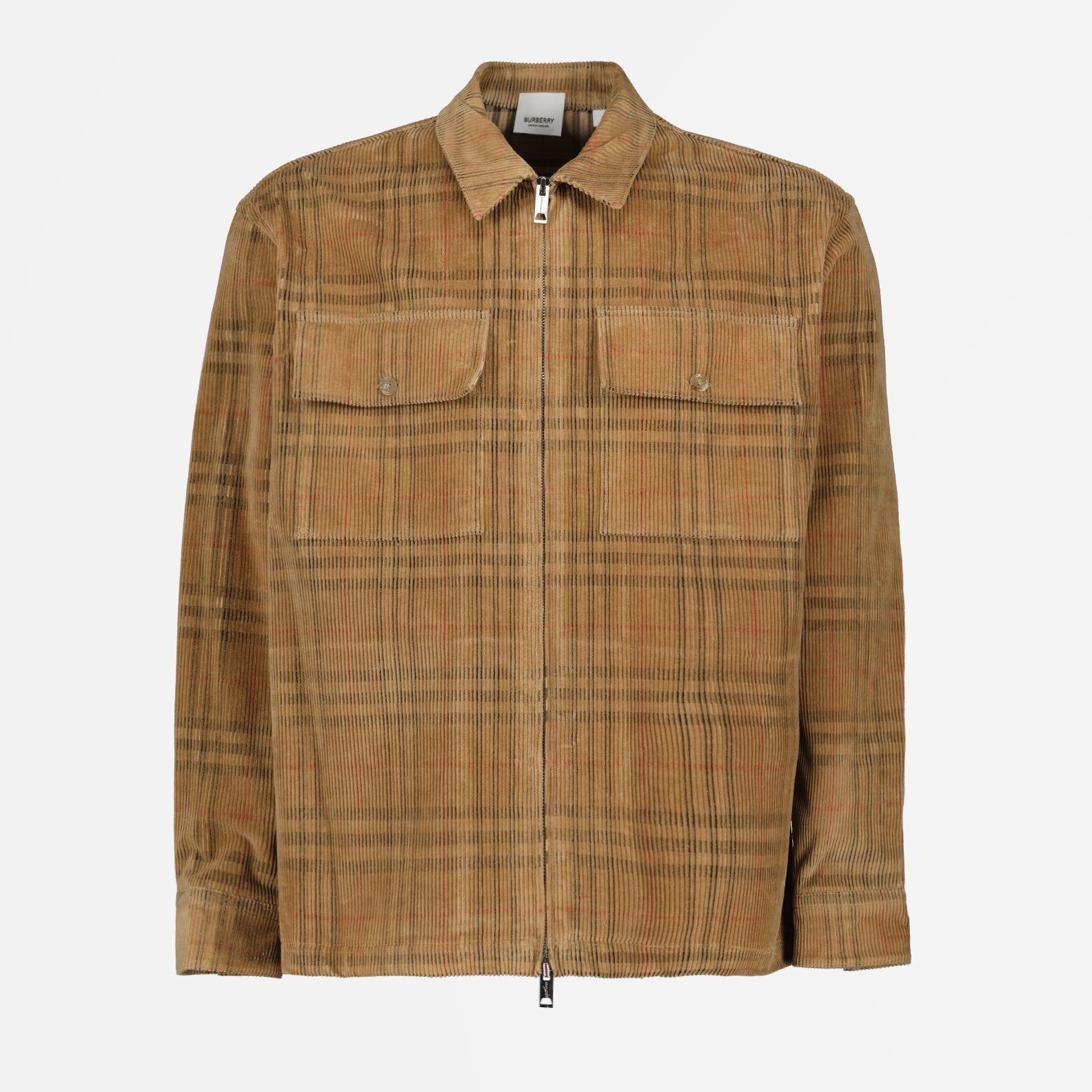 Burberry, Velvet Corduroy Shirt, Men's Luxury Shirt, High-End Fashion, Elegant Men's Wear