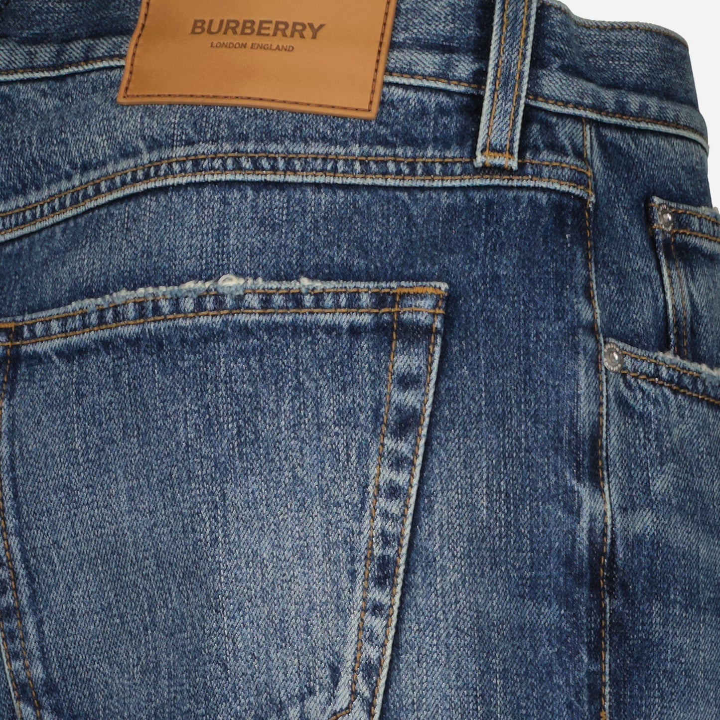 Burberry denim jeans, men's designer jeans, luxury casual wear, faded jeans, high-end fashion