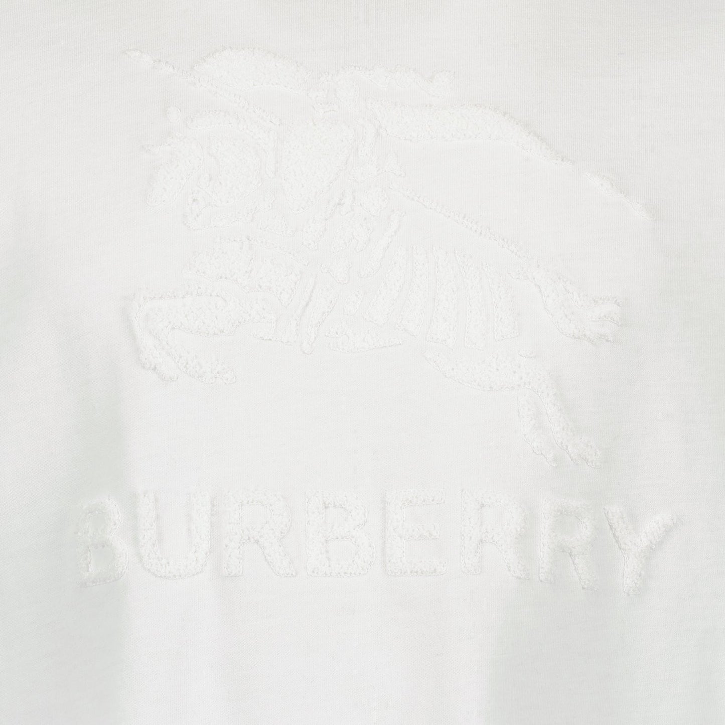 Burberry t-shirt, Cavalier motif, luxury men's wear, white designer t-shirt, high-end fashion