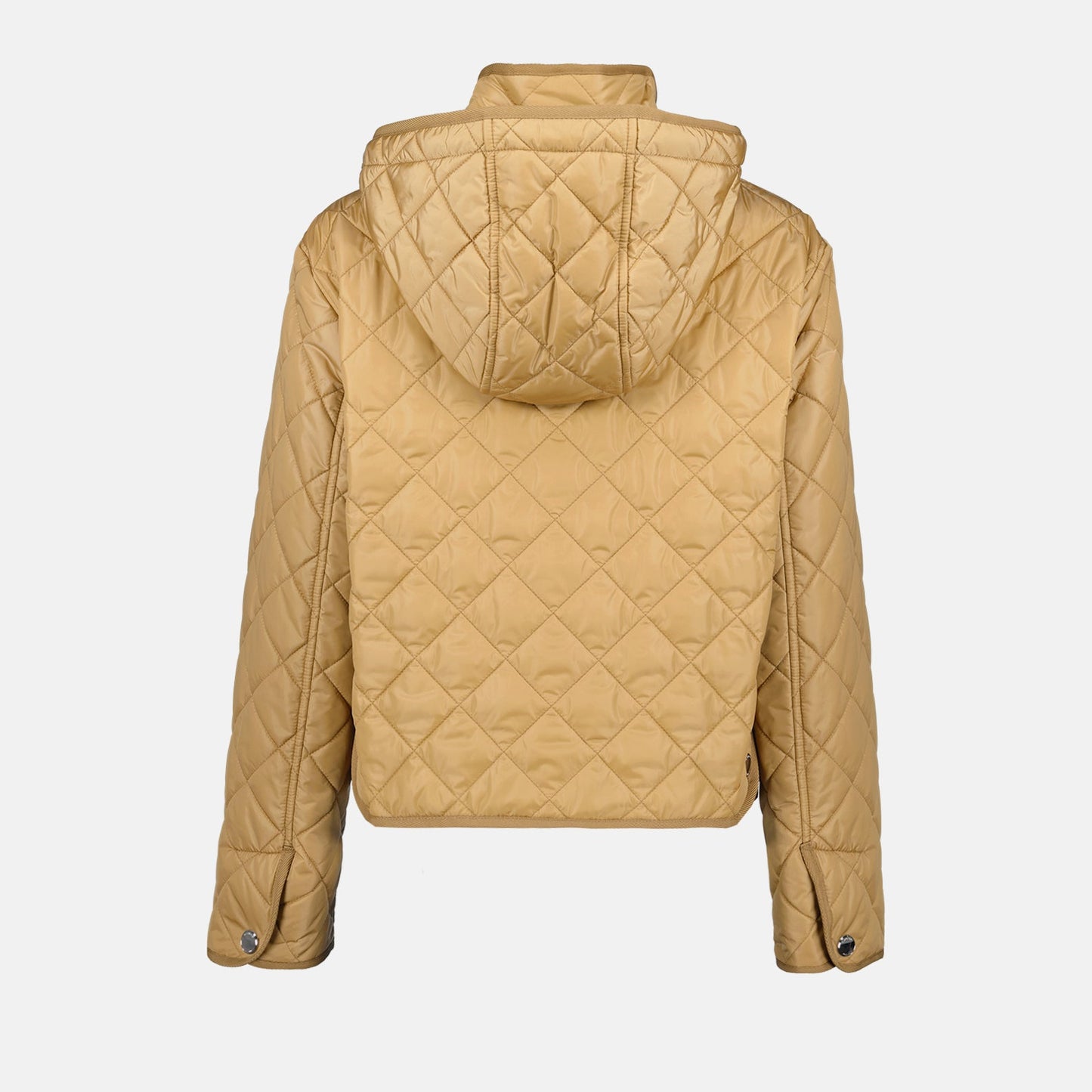 Burberry quilted jacket, luxury women's outerwear, beige women's jacket, designer quilted jacket, women's designer fashion