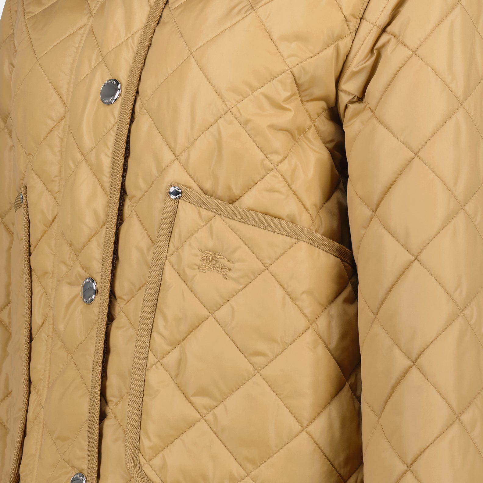 Burberry quilted jacket, luxury women's outerwear, beige women's jacket, designer quilted jacket, women's designer fashion