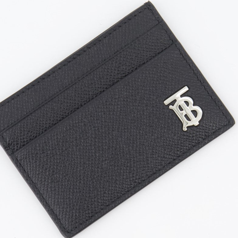 Burberry card holder, men's leather accessories, luxury card holder, TB monogram, grained leather card holder