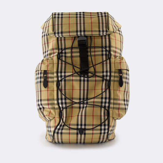 Burberry backpack, luxury men's accessories, Burberry check, high-end backpacks, fashionable men's bags