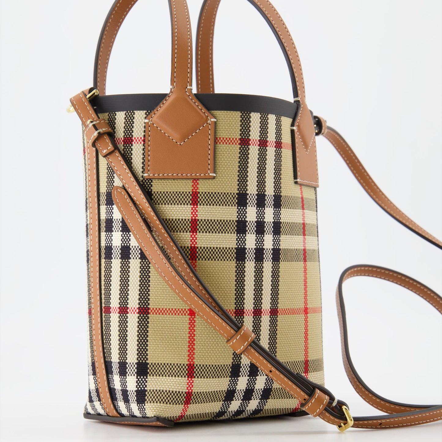 Burberry tote, Mini Cabas London, Women’s checkered bag, Luxury handbags, High-end fashion accessories