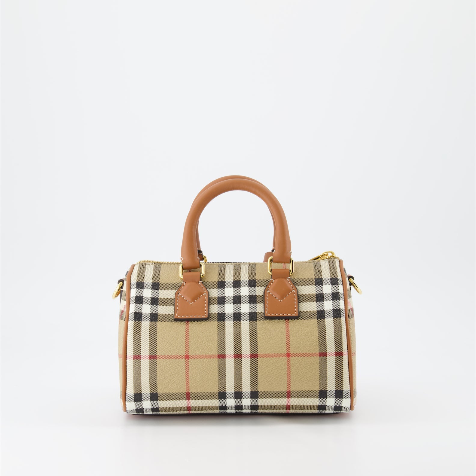 Burberry Mini Bowling Bag, Checked Bag, Designer Accessories, Luxury Handbag, Fashionable Carryall