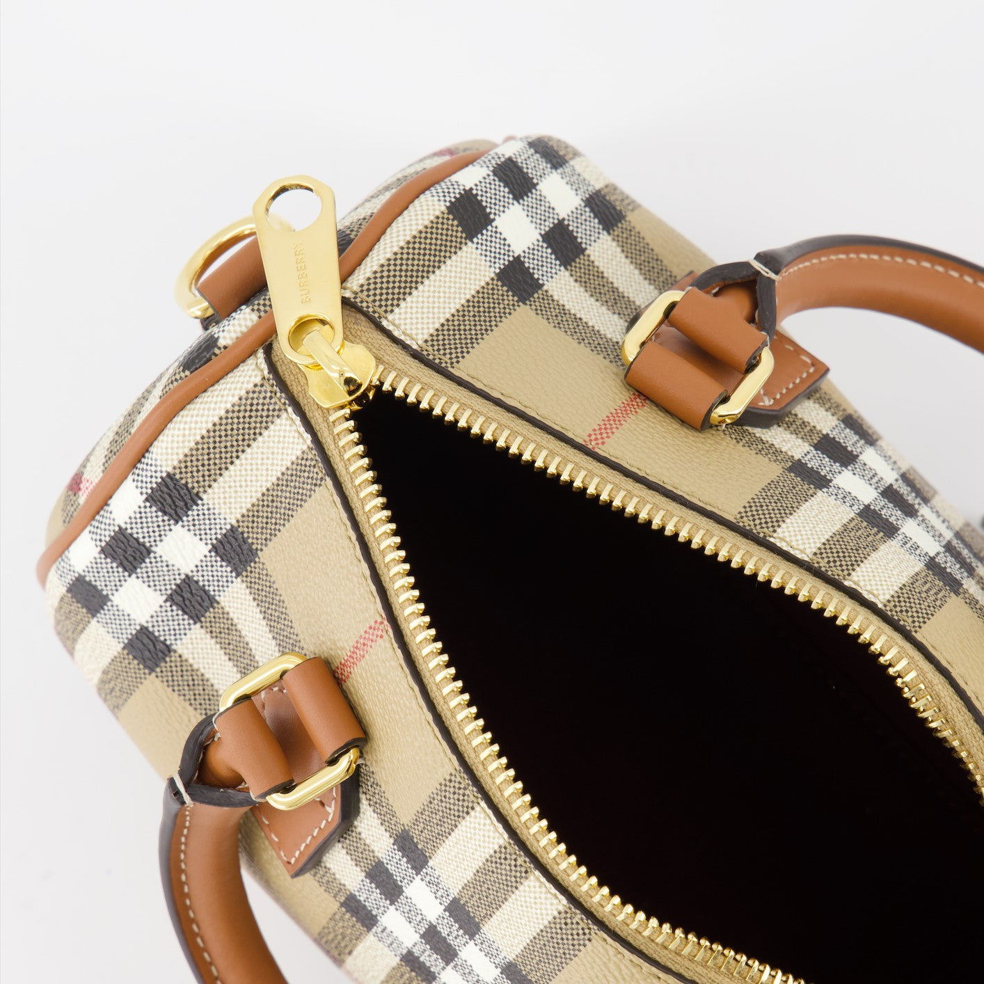 Burberry Mini Bowling Bag, Checked Bag, Designer Accessories, Luxury Handbag, Fashionable Carryall