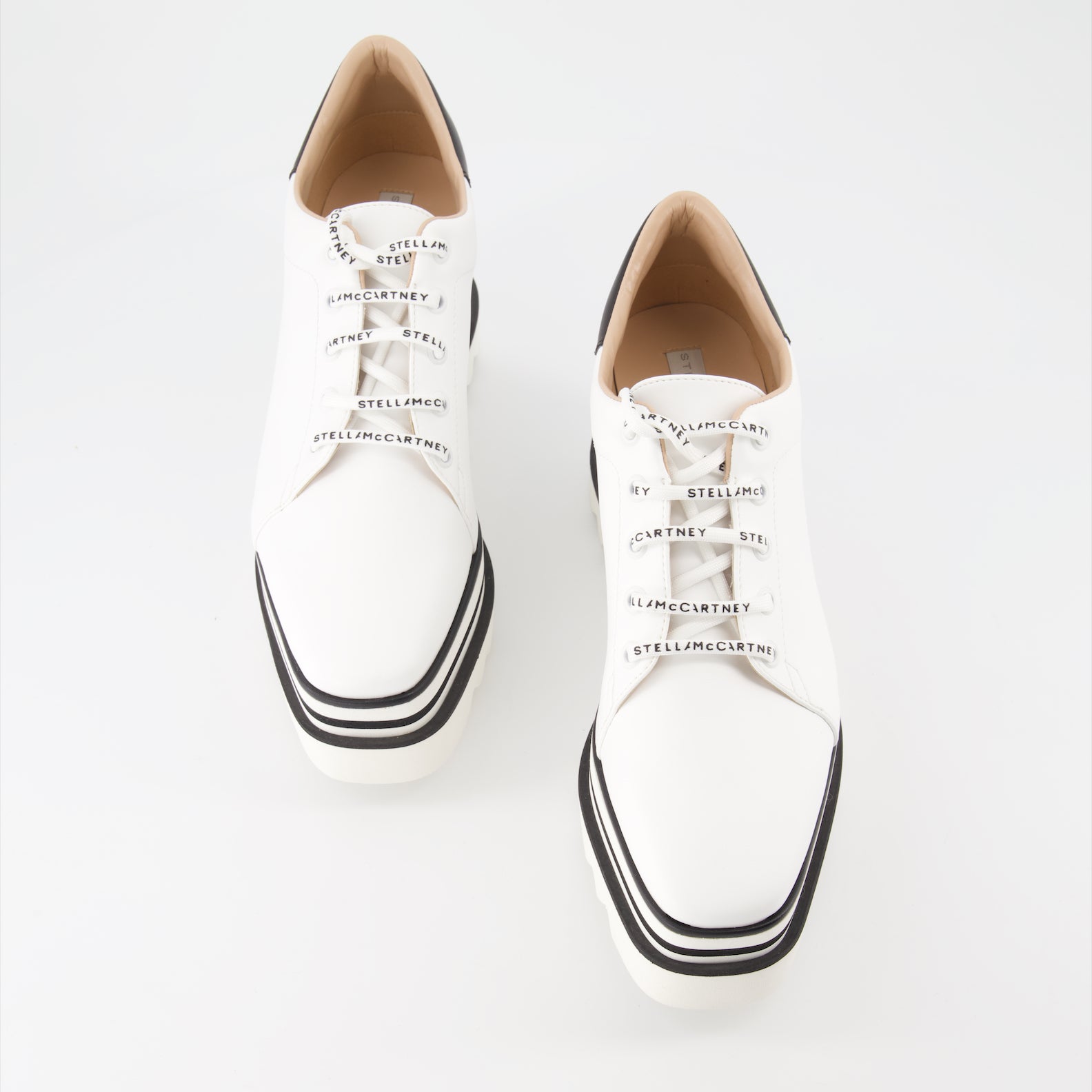 Stella McCartney, Women's White Derbies, Luxury Footwear, Elevated Platform Shoes, Designer Shoes