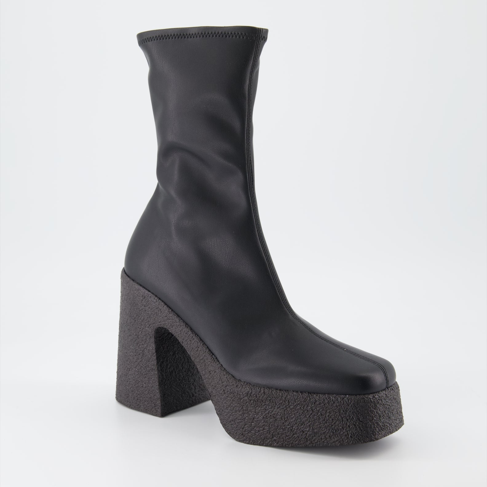 Stella McCartney, platform ankle boots, black ankle boots, women's luxury footwear, sustainable fashion