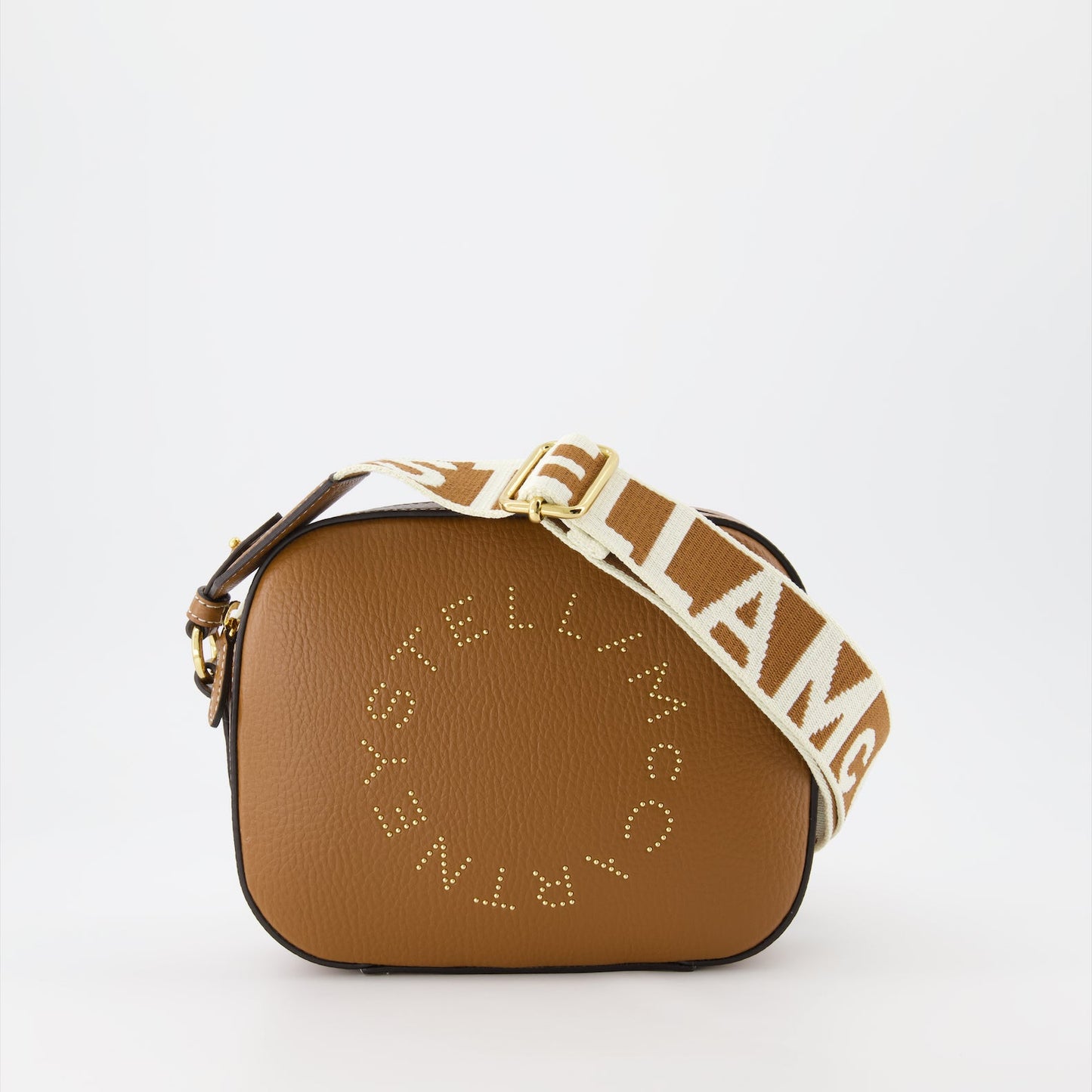 Stella McCartney bag, mini logo bag, luxury handbag, brown shoulder bag, women's designer bag