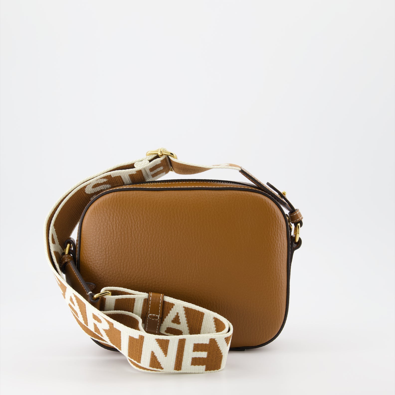 Stella McCartney bag, mini logo bag, luxury handbag, brown shoulder bag, women's designer bag