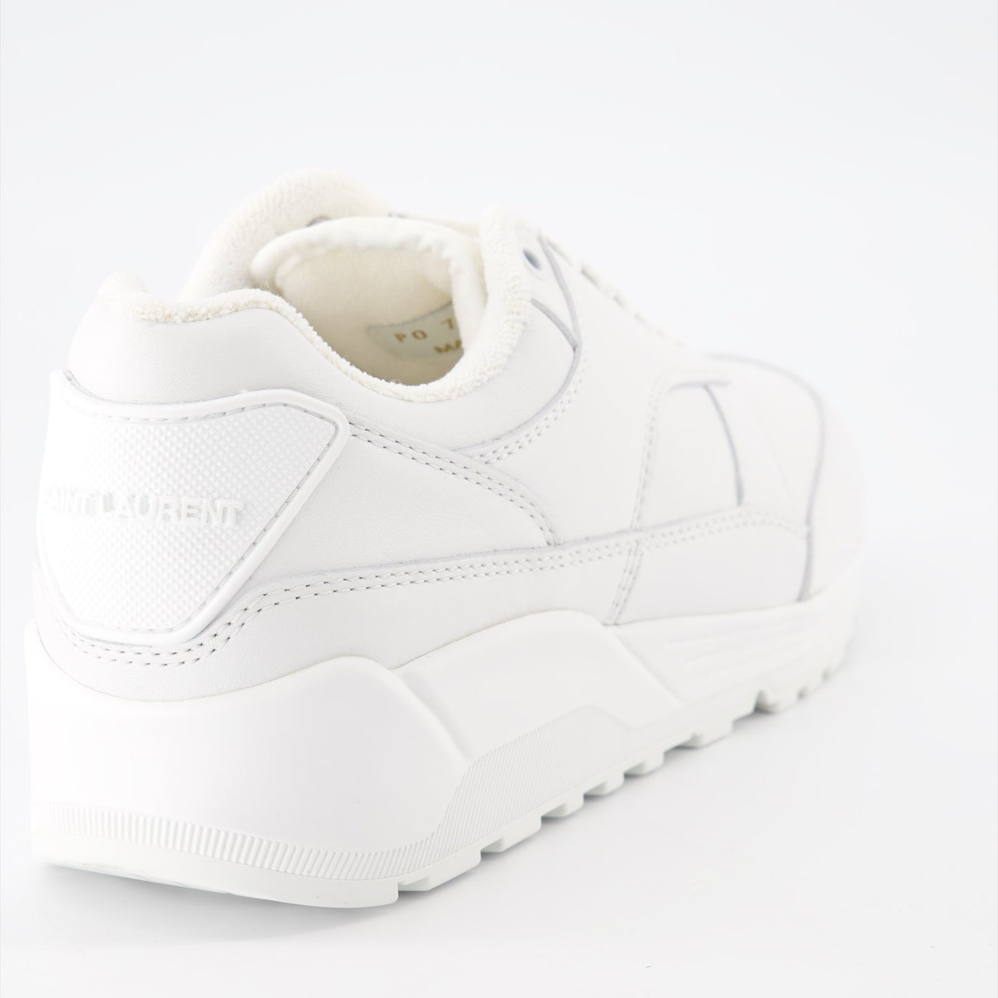 Saint Laurent, luxury sneakers, smooth leather, minimalist style, high-end footwear