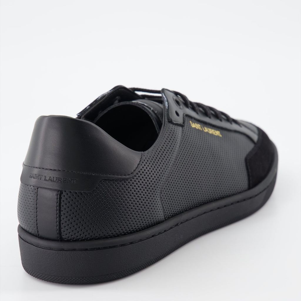 Image de baskets en cuir et daim Classic SL/10 par Saint Laurent pour hommes - Saison Automne-Hiver 2023 - Vue arrière