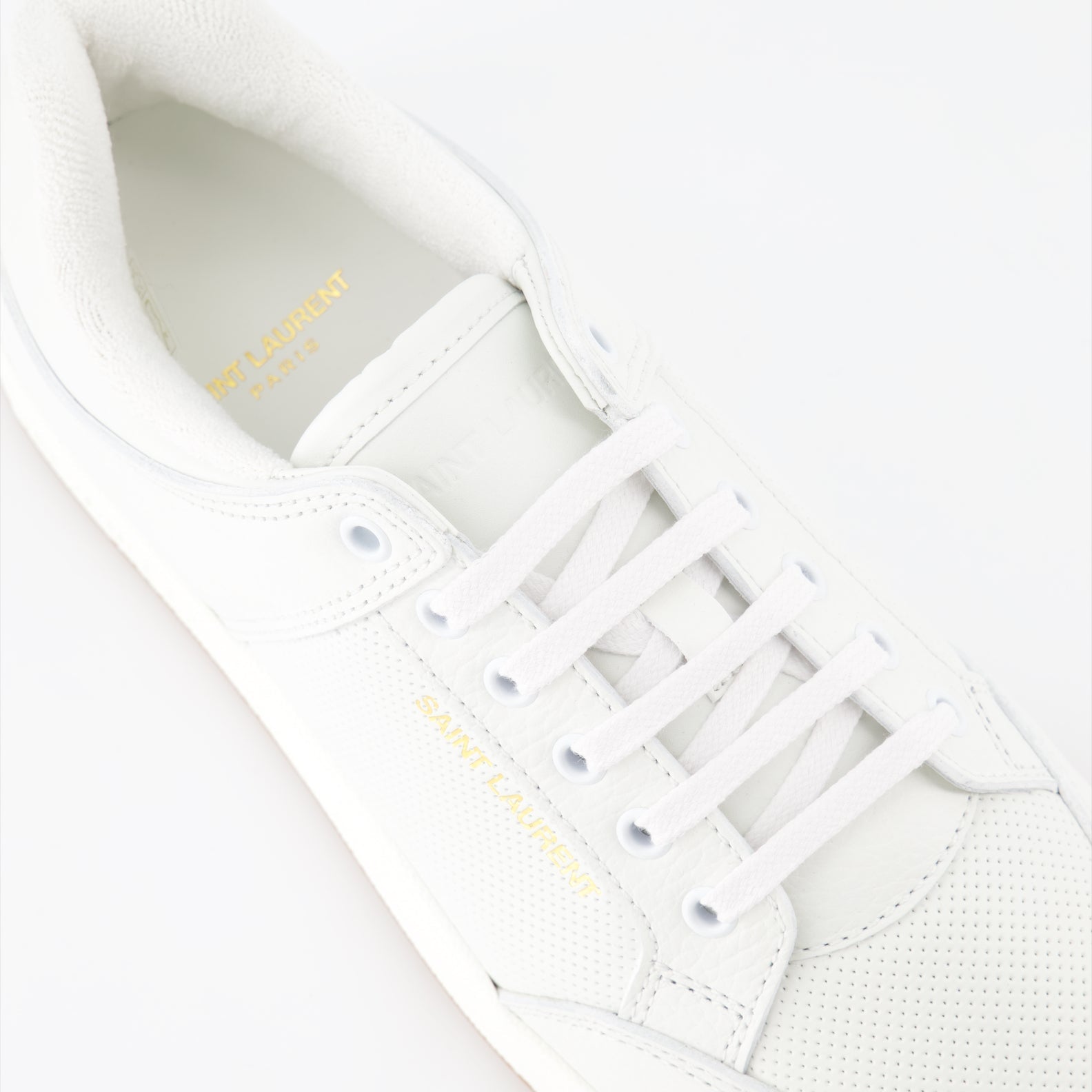 Saint Laurent sneakers, white leather sneakers, luxury men's shoes, designer footwear, SL/61