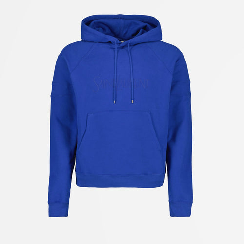 Sweat à Capuche Bleu avec Logo