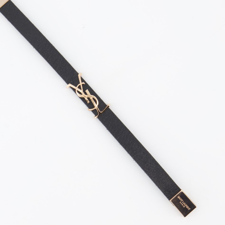 YSL leather bracelet, Saint Laurent accessories, luxury men's bracelet, high-end fashion, designer men's jewelry