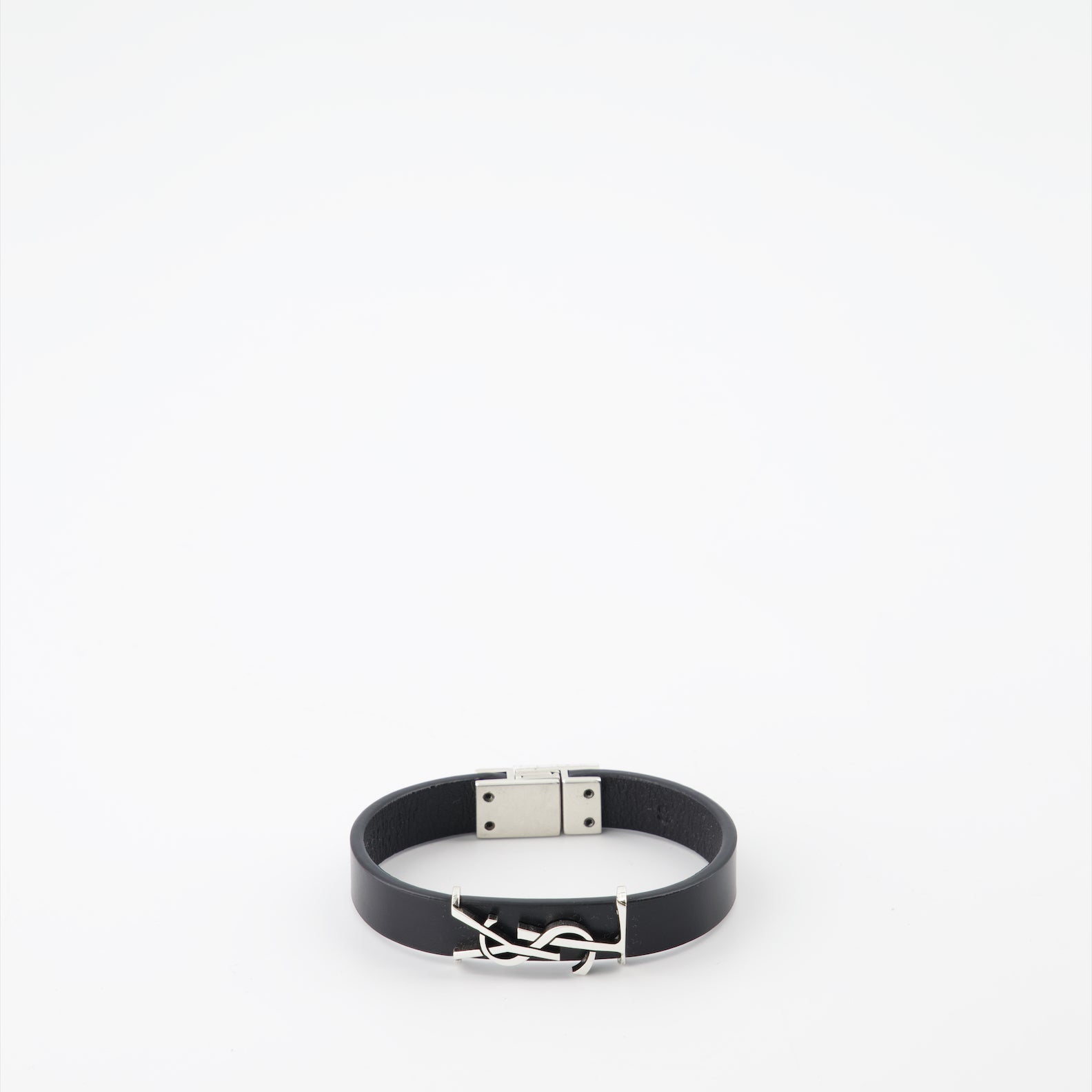 Saint Laurent bracelet, men's luxury accessories, leather and metal bracelet, Cassandre design, high-end men's jewelry