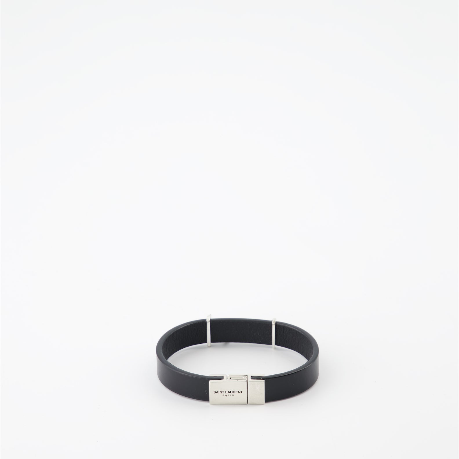 Saint Laurent bracelet, men's luxury accessories, leather and metal bracelet, Cassandre design, high-end men's jewelry