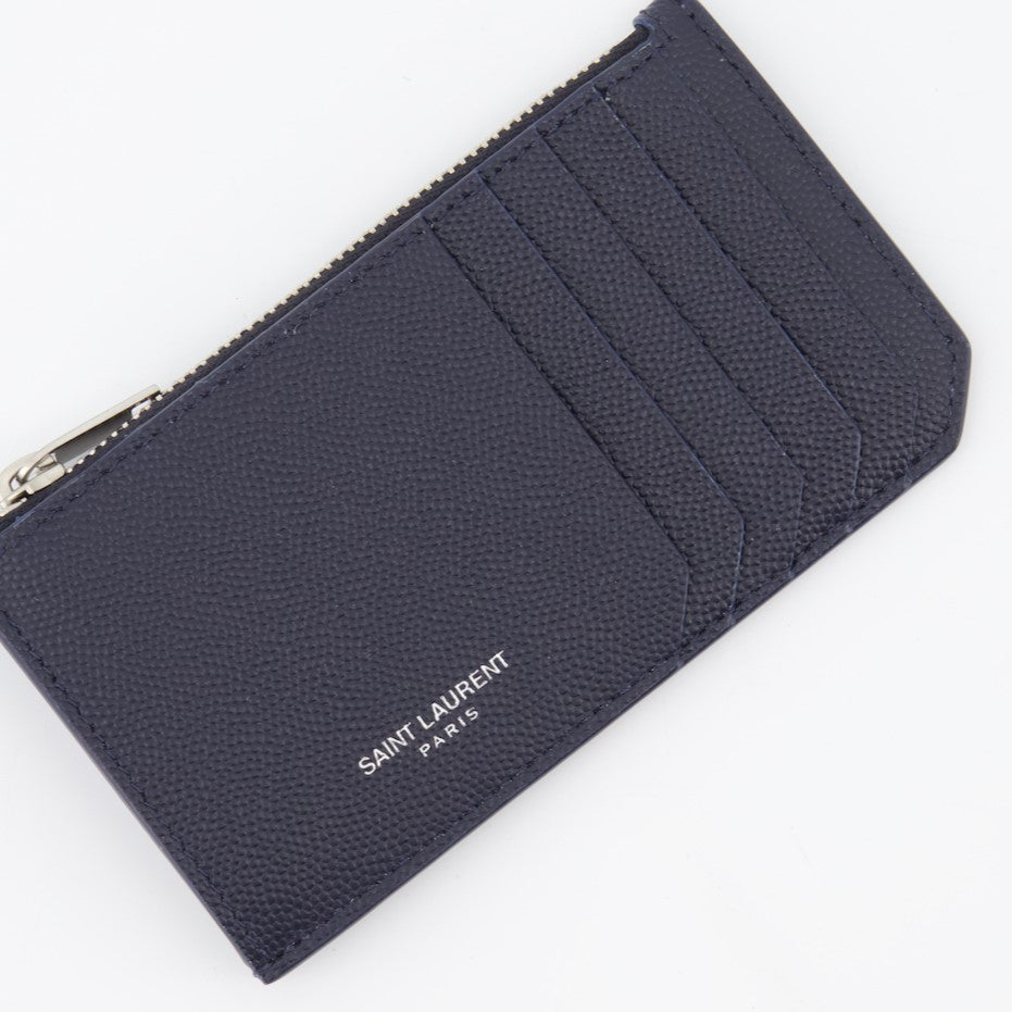 Saint Laurent, card holder, grained leather, men's accessories, luxury