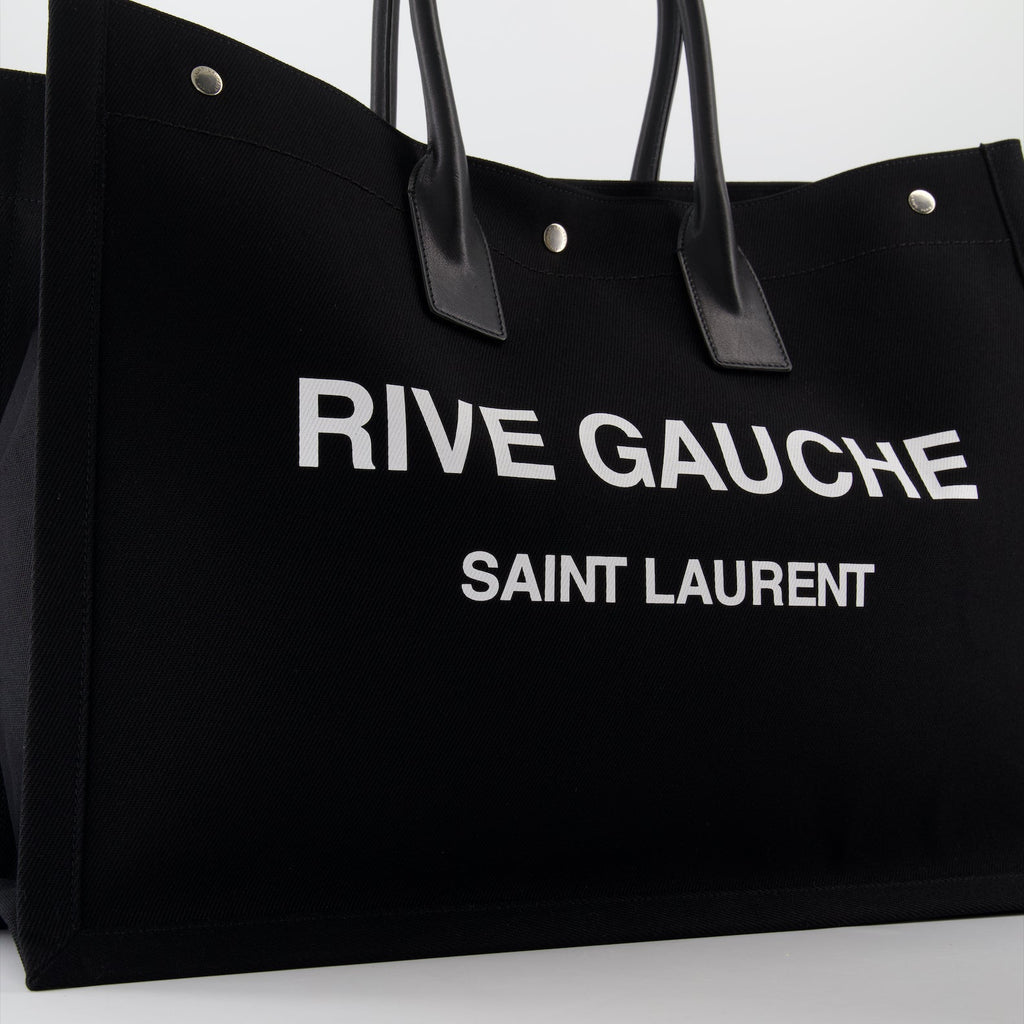 Saint Laurent, Rive Gauche bag, men's luxury bag, black canvas bag, designer men's accessories