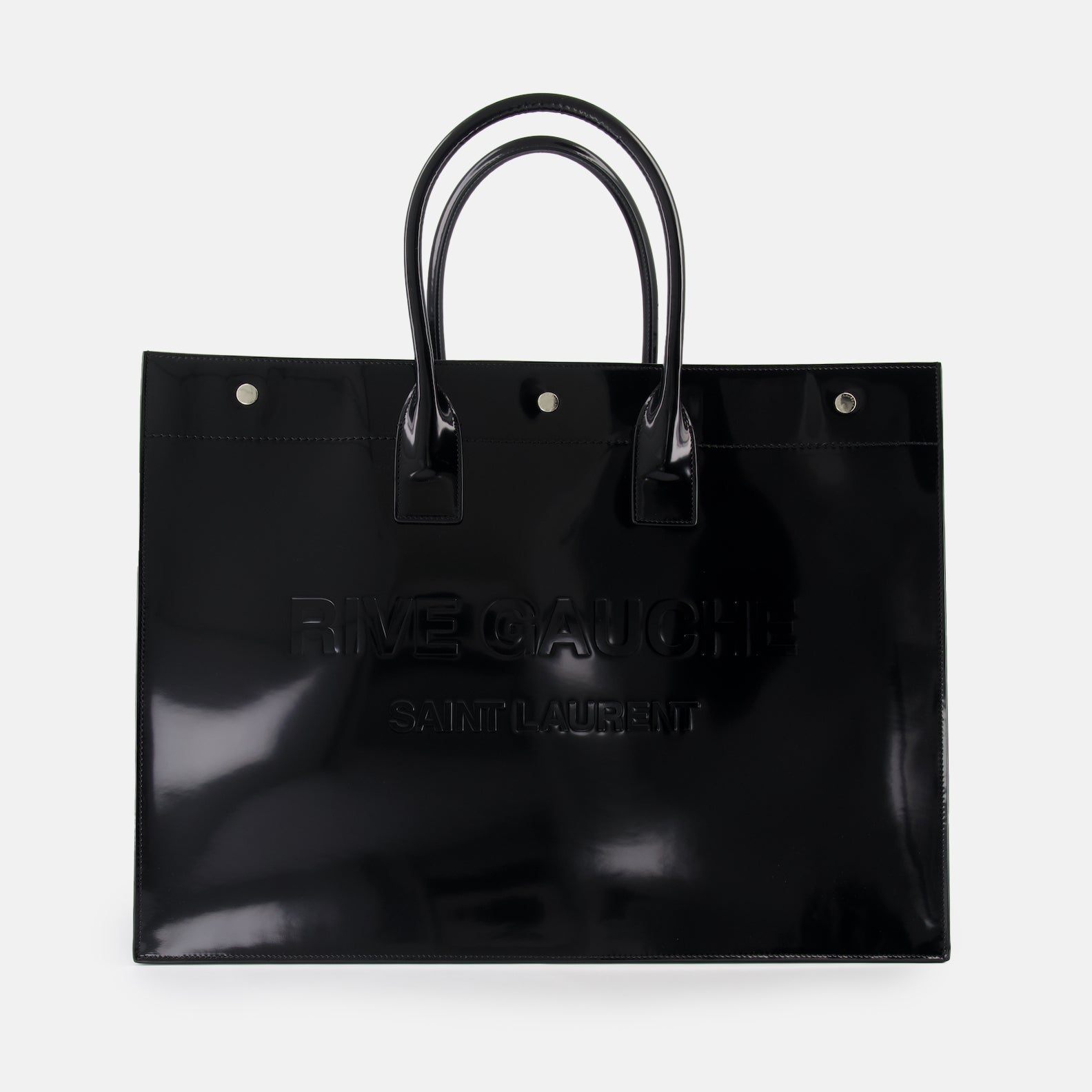 Saint Laurent, Rive Gauche Tote, Men's Luxury Bag, Glazed Leather, Designer Accessories