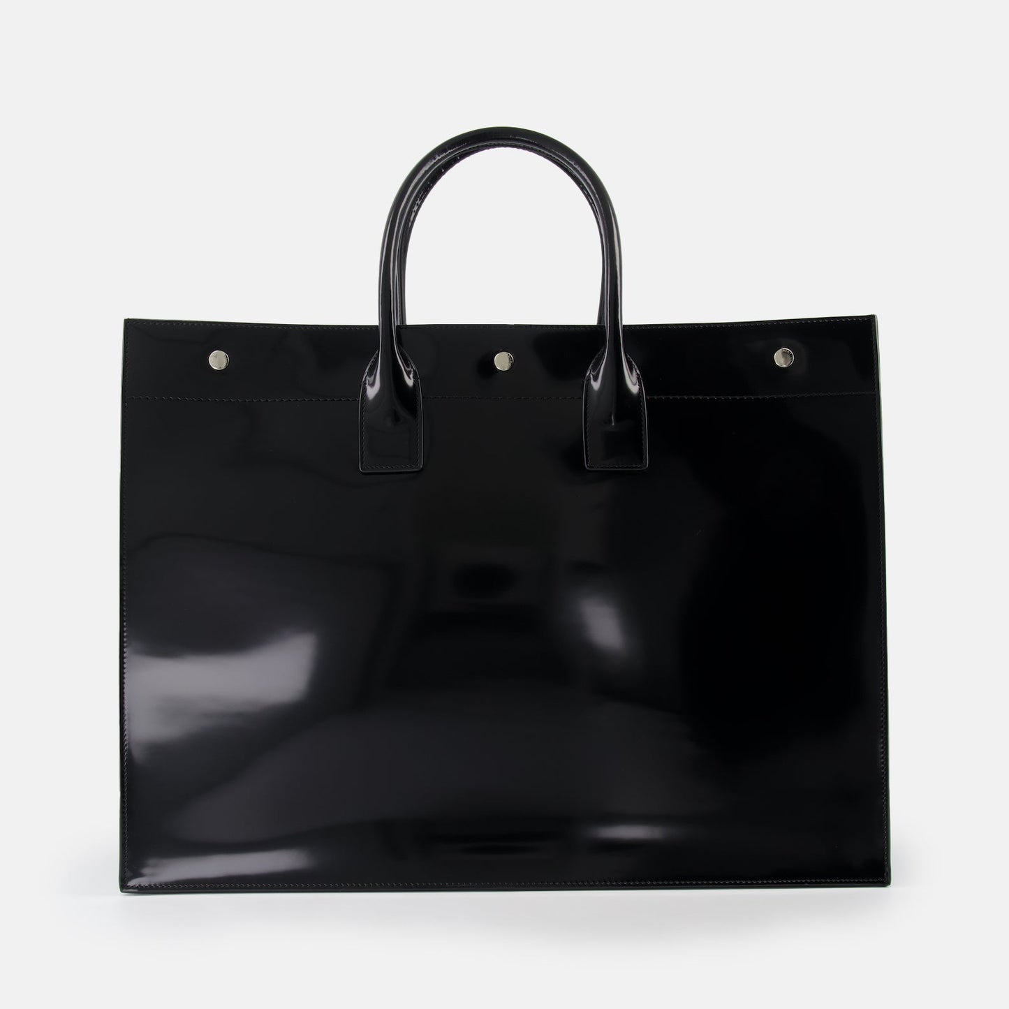 Saint Laurent, Rive Gauche Tote, Men's Luxury Bag, Glazed Leather, Designer Accessories