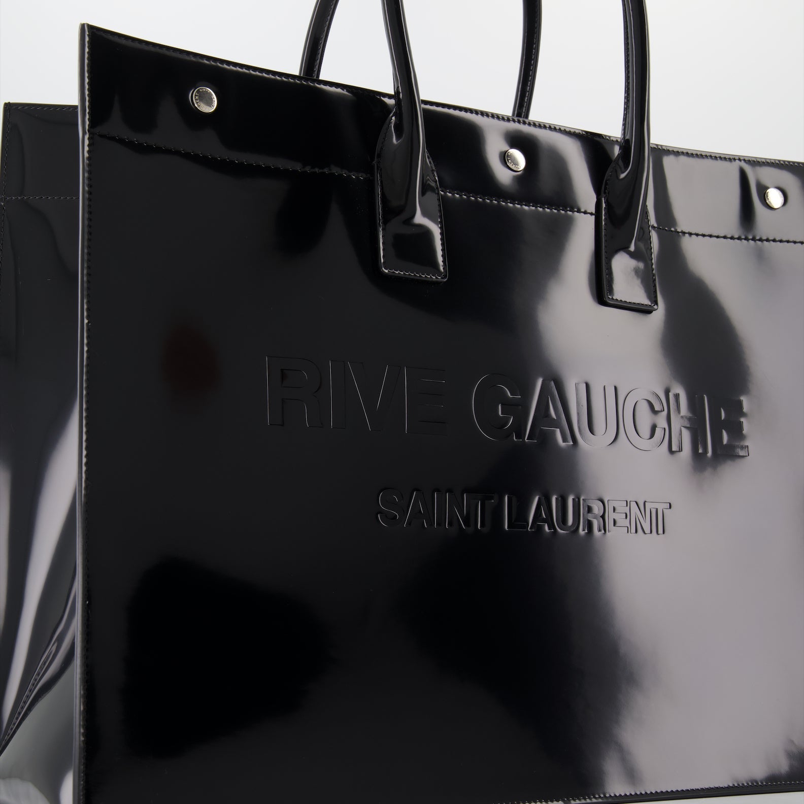 Saint Laurent, Rive Gauche Tote, Men's Luxury Bag, Glazed Leather, Designer Accessories