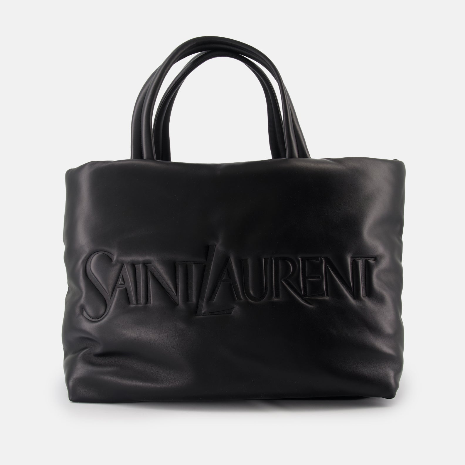 luxury tote bag, leather tote, Saint Laurent bag, designer tote, nappa leather tote