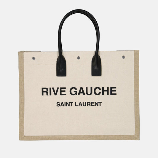 Rive Gauche Tote, Canvas Tote Bag, Beige Designer Bag, Luxury Accessories, Saint Laurent