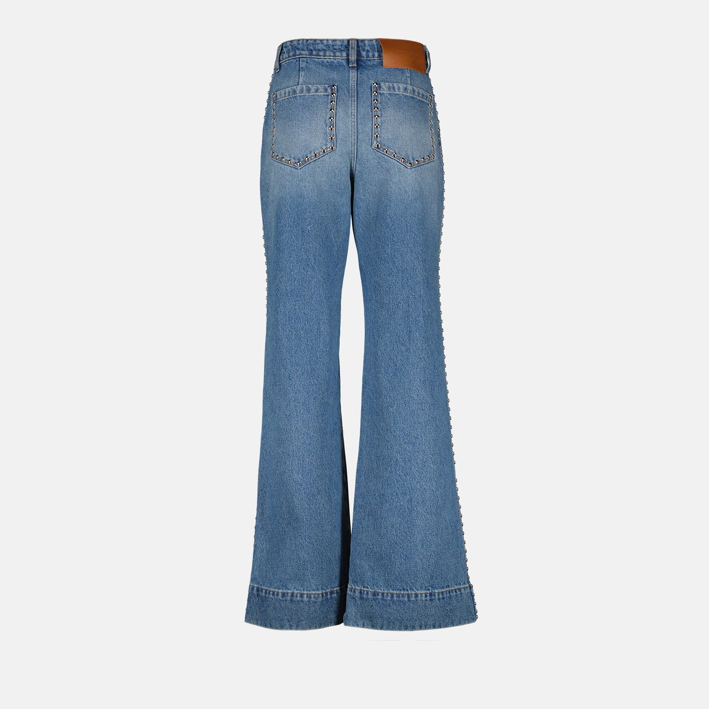 Victoria Beckham jeans, blue flared jeans, designer women's jeans, high-waisted flared jeans, luxury denim for women