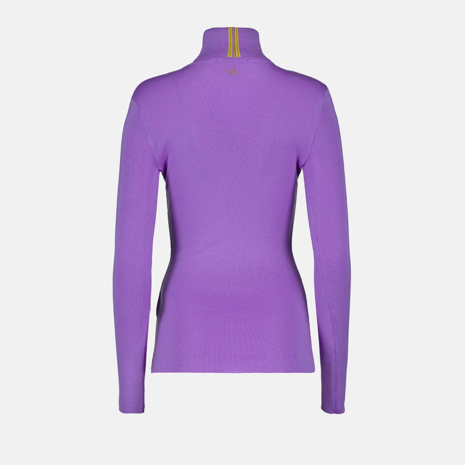 Victoria Beckham, wool turtleneck sweater, women's luxury knitwear, purple sweater, high-end fashion