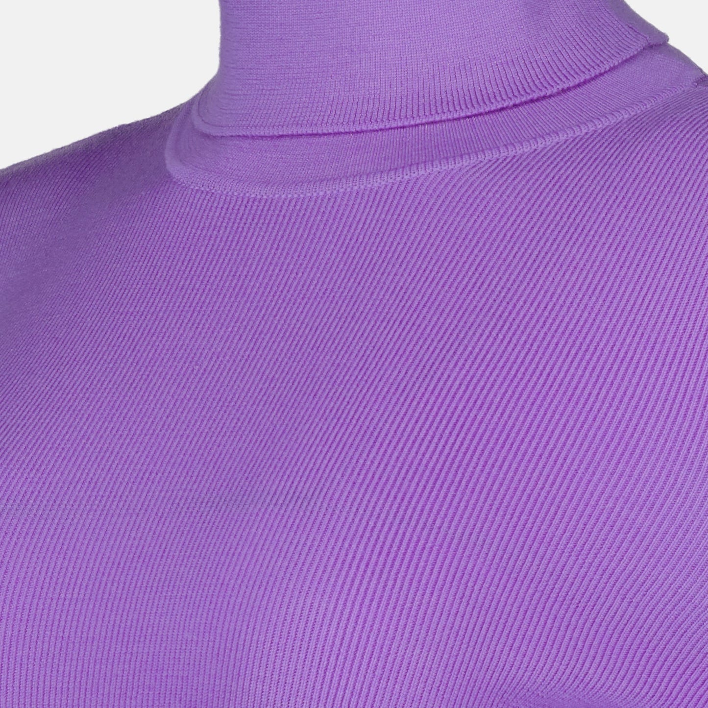 Victoria Beckham, wool turtleneck sweater, women's luxury knitwear, purple sweater, high-end fashion